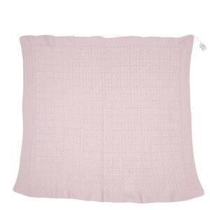 Baby Receiving Blanket Knitted Handmade 35" x 35" Pink PRE-OWNED